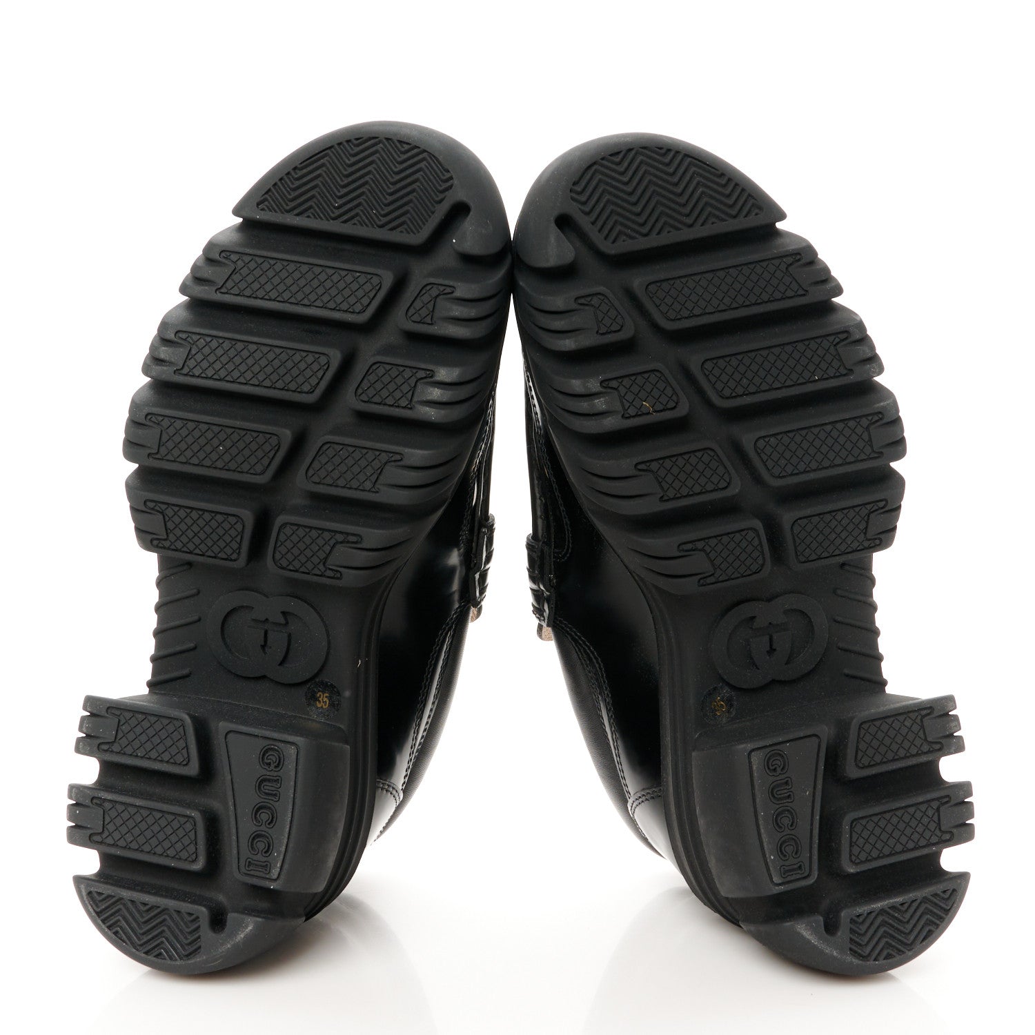 Gucci Magnum Calfskin Nappa Samoa Womens Horsebit Platform Chunky Lug Sole 40mm Loafers 35 Black 6 of 11