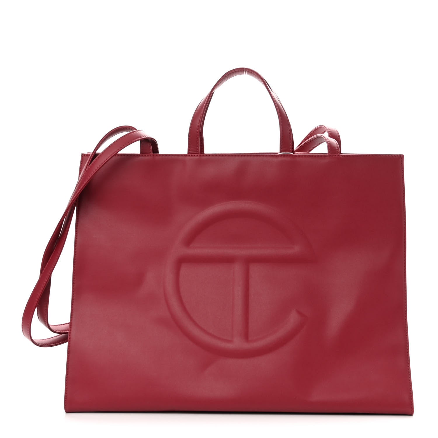 Telfar Vegan Leather Large Shopping Bag Oxblood 1 of 10
