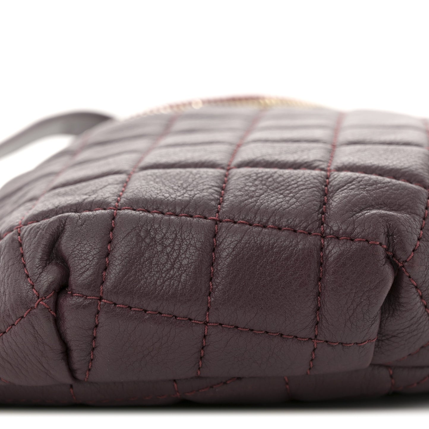 Calfskin Quilted Banane Waist Bag Fanny Pack Burgundy