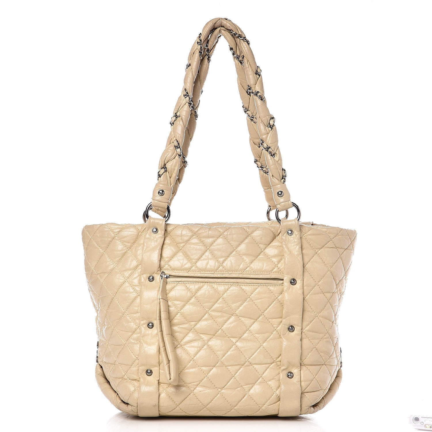Chanel Distressed Lambskin Vintage Ligne Lady Braid Tote Ivory 1 of 14