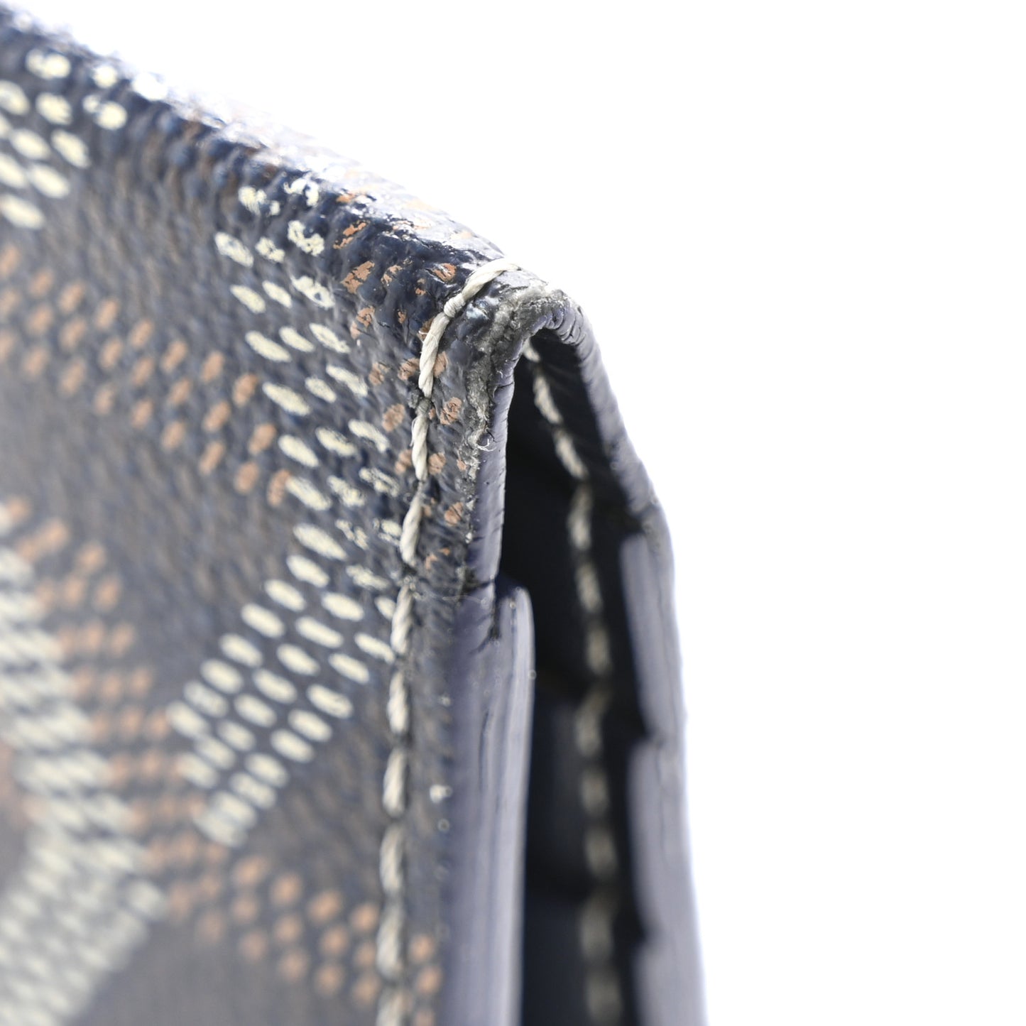 Goyardine Saint Marc Folding Card Case Navy