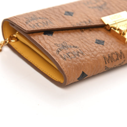 MCM Visetos Large Patricia Wallet On Chain Cognac 7 of 9