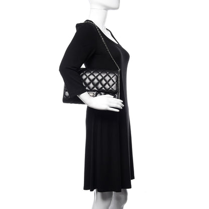 Chanel Lambskin Quilted Clutch With Chain Flap Black 2 of 13