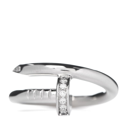 Cartier 18K White Gold Diamond Juste Un Clou Ring 48 4.5 1 of 6