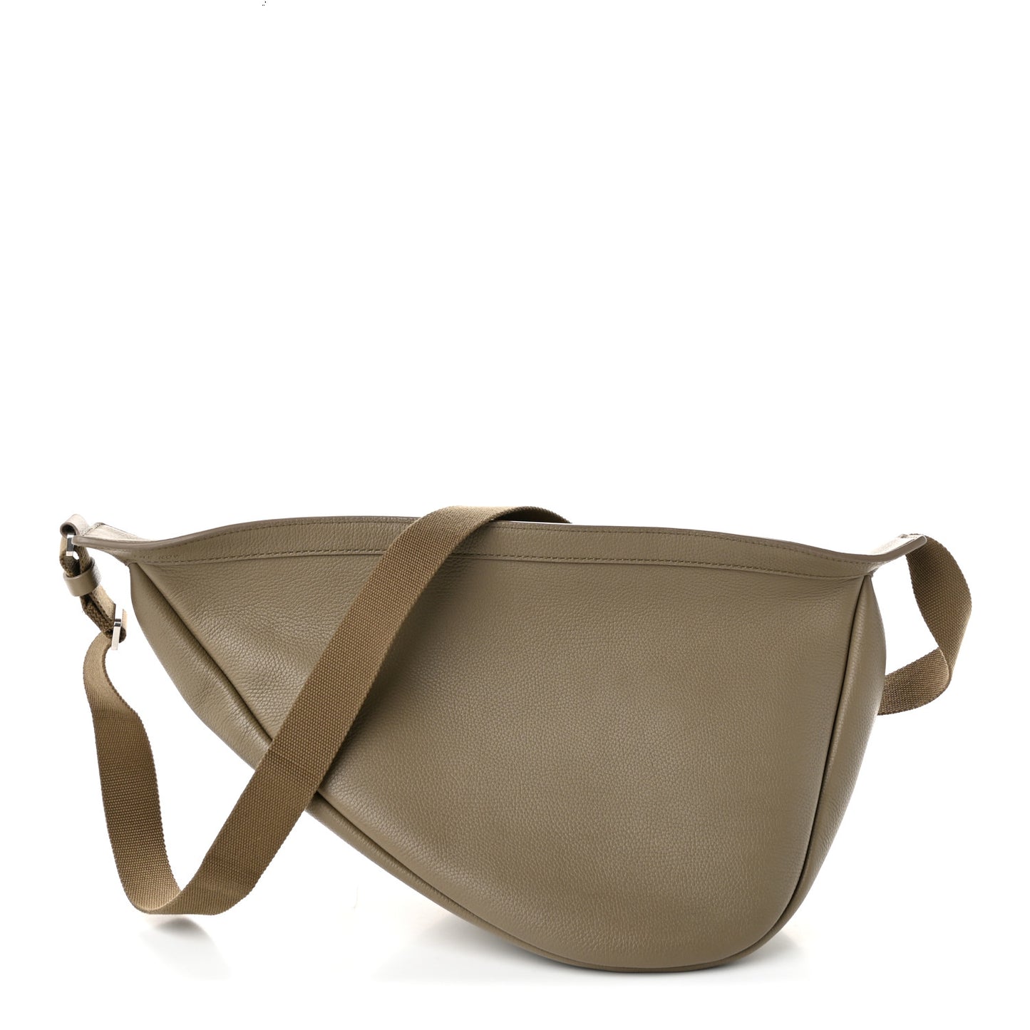 Grained Calfskin Large Slouchy Banana Bag Military Beige