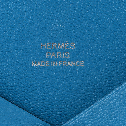 Hermes Chevre Chamkila Calvi Card Case Bleu Frida 6 of 8