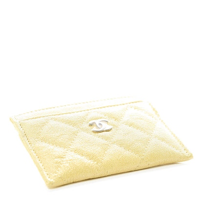 Chanel Iridescent Caviar Quilted Card Holder Yellow 4 of 9