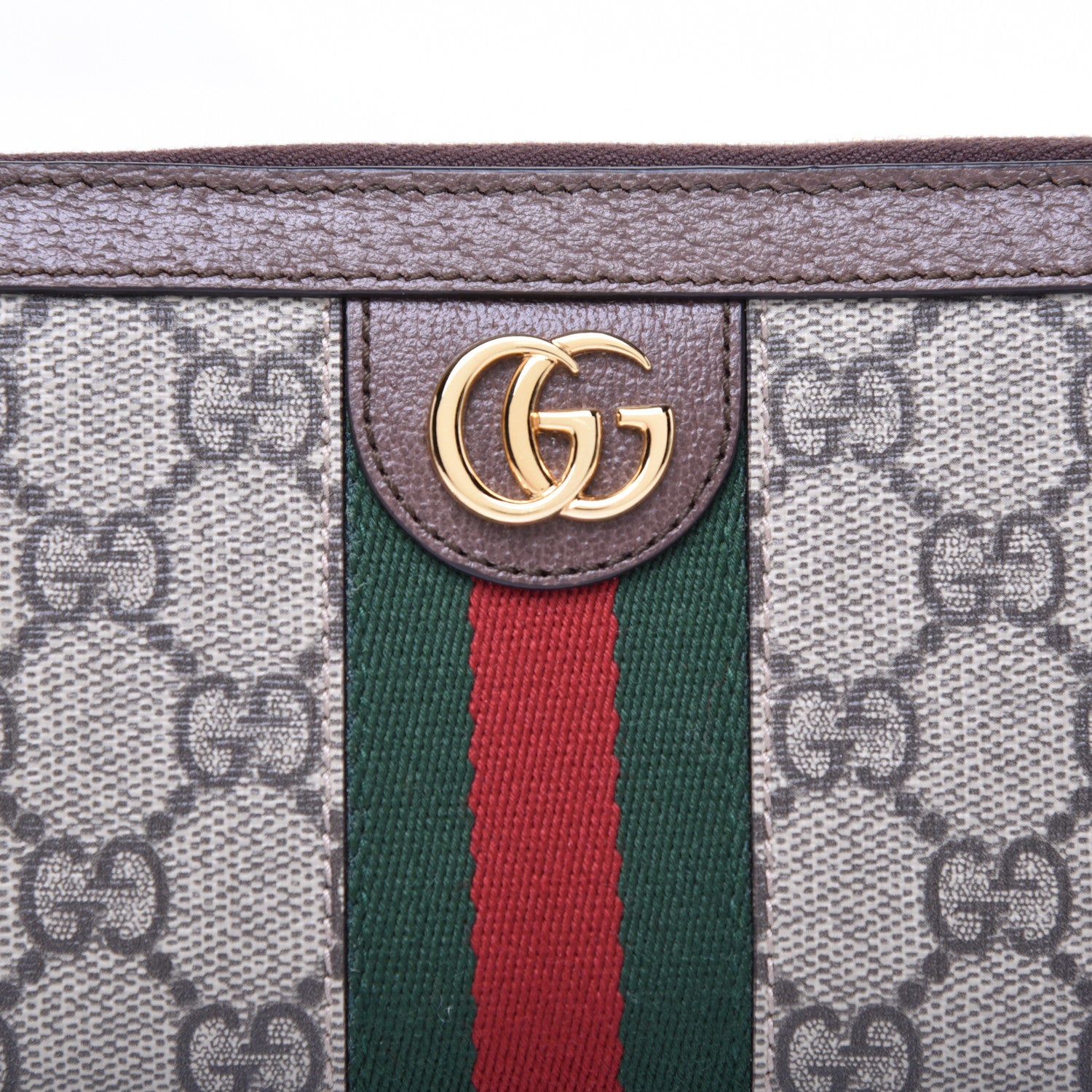 Gucci GG Supreme Monogram Web Ophidia Zip Around Wallet Brown 8 of 10