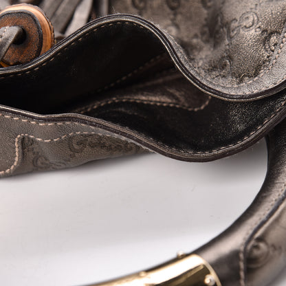 Gucci Metallic Guccissima Large Indy Top Handle Hobo Pewter 10 of 25