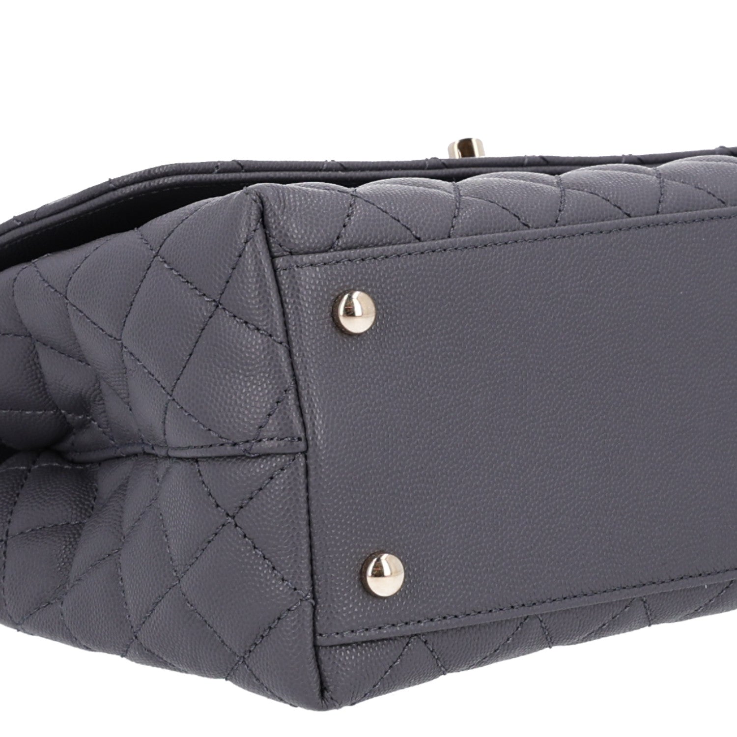 Chanel Caviar Quilted Small Coco Handle Flap Dark Grey 10 of 11