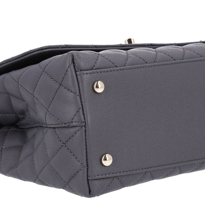 Chanel Caviar Quilted Small Coco Handle Flap Dark Grey 10 of 11