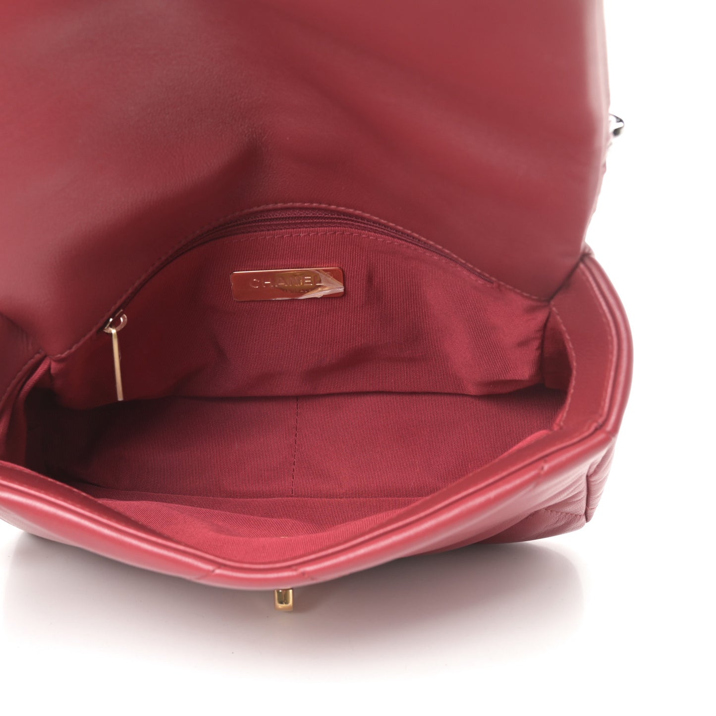 Goatskin Quilted Medium Chanel 19 Flap Red