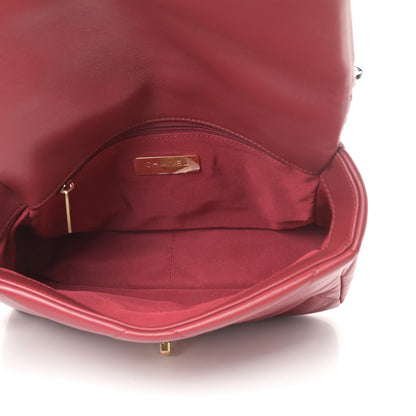 Chanel Goatskin Quilted Medium Chanel 19 Flap Red 5 of 10