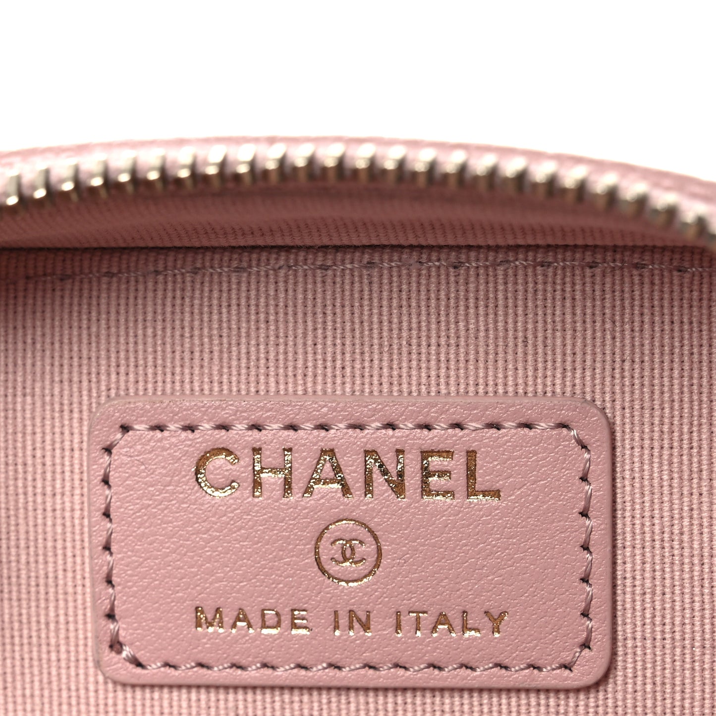 Caviar Quilted Clutch with Chain Light Pink