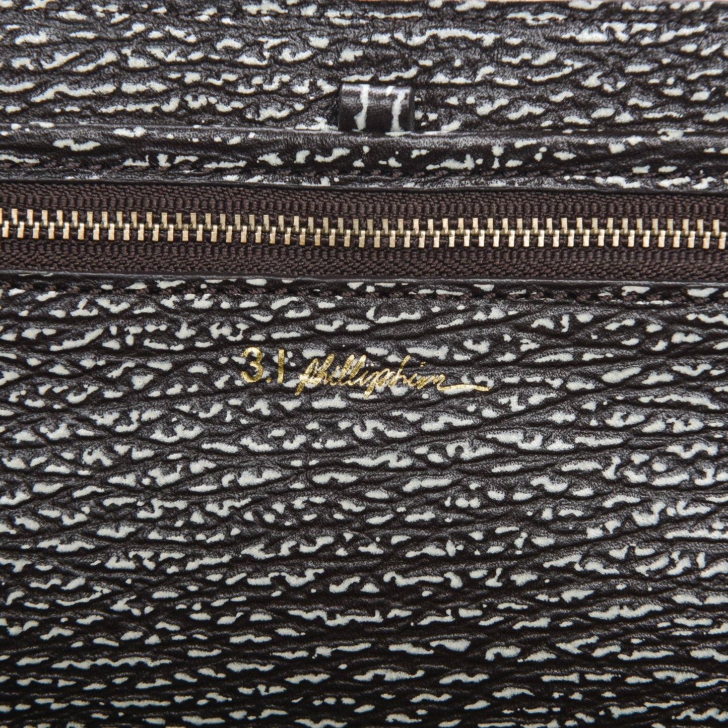 3.1 Textured Calfskin Medium Pashli Satchel Brown White