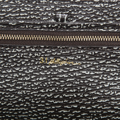 3.1 Phillip Lim 3.1 Textured Calfskin Medium Pashli Satchel Brown White 6 of 7