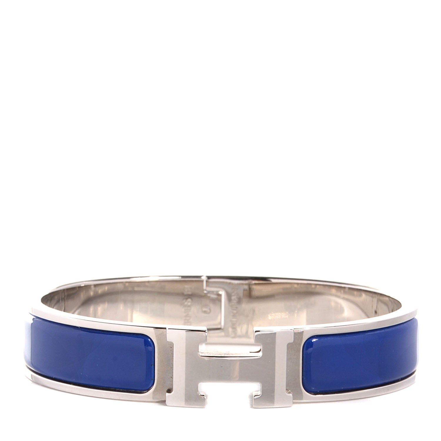 Hermes Narrow Enamel Clic Clac H Bracelet PM Royal Bleu 1 of 5