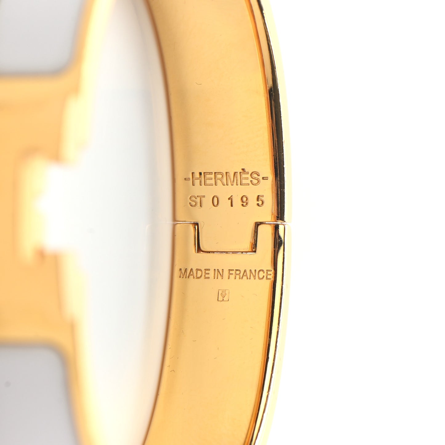 Enamel Narrow Clic Clac H Bracelet PM White