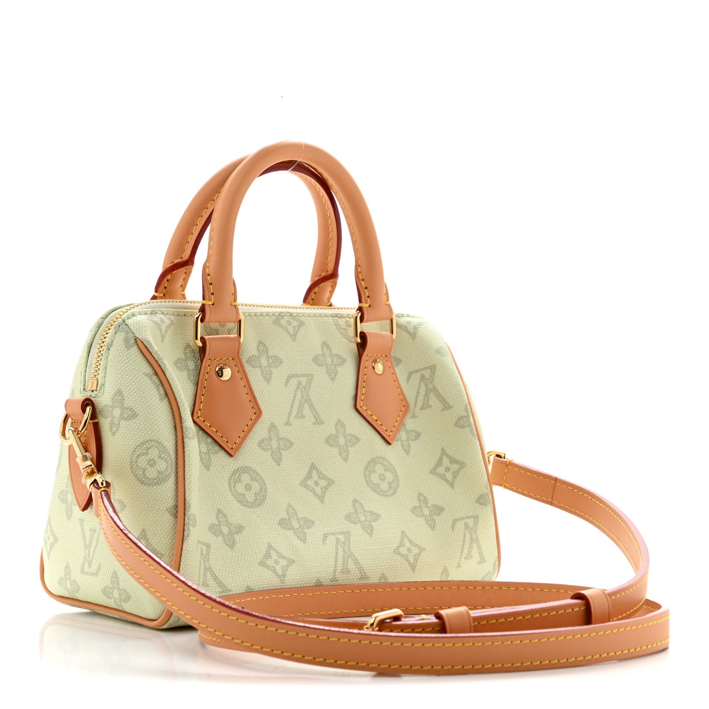 Monogram Origine Lin Speedy Bandouliere 20 Vert Asniere