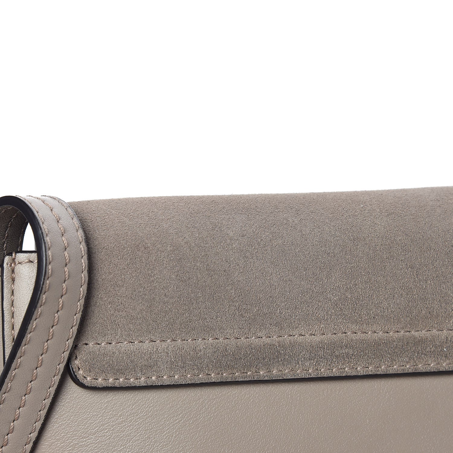 Chloe Suede Calfskin Small Faye Shoulder Bag Motty Grey 16 of 17