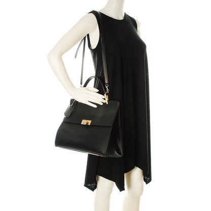 Balenciaga Smooth Calfskin Le Dix M Cartable Shoulder Bag Black 2 of 7