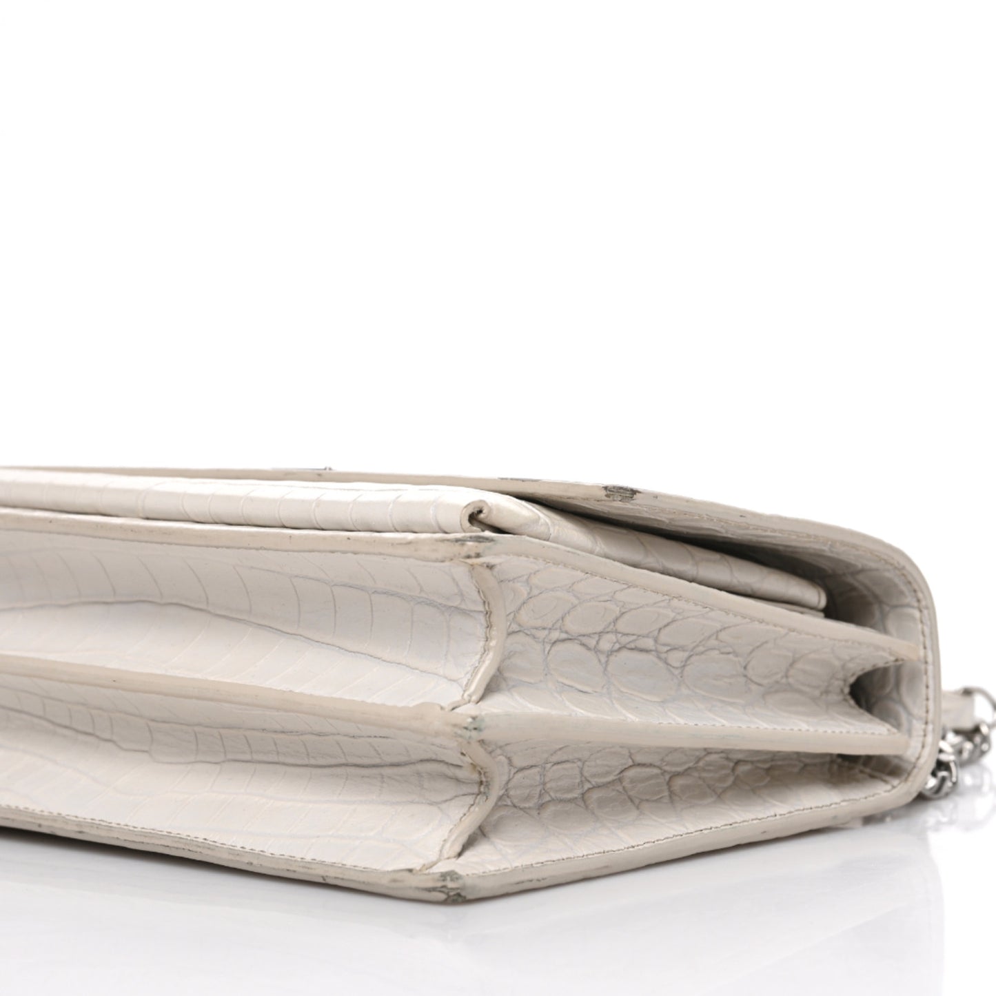 Calfskin Crocodile Embossed Medium Monogram Sunset Blanc Vintage