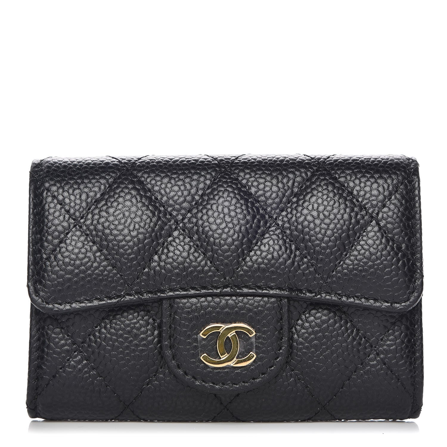 Chanel Caviar Quilted Flap Card Holder Black 1 of 9