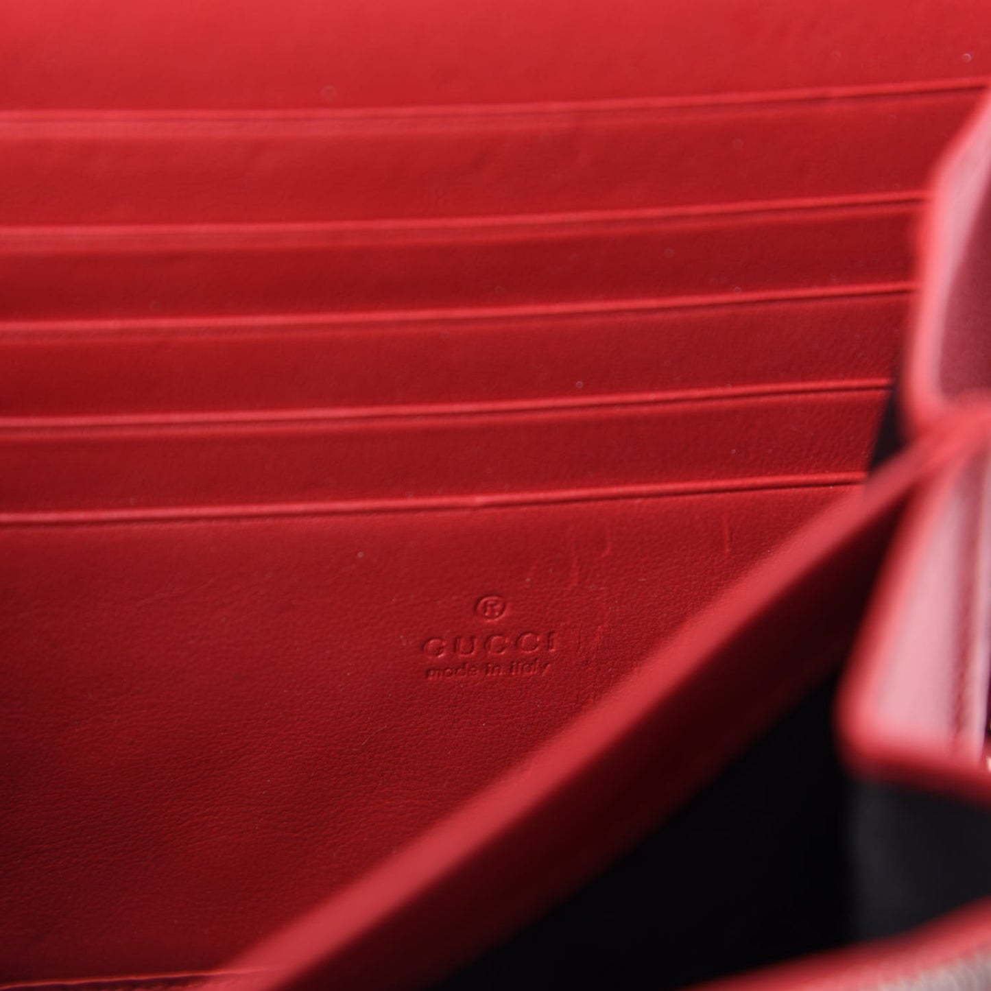 GG Supreme Monogram Mini Dionysus Chain Wallet Beige Vulcanic Red