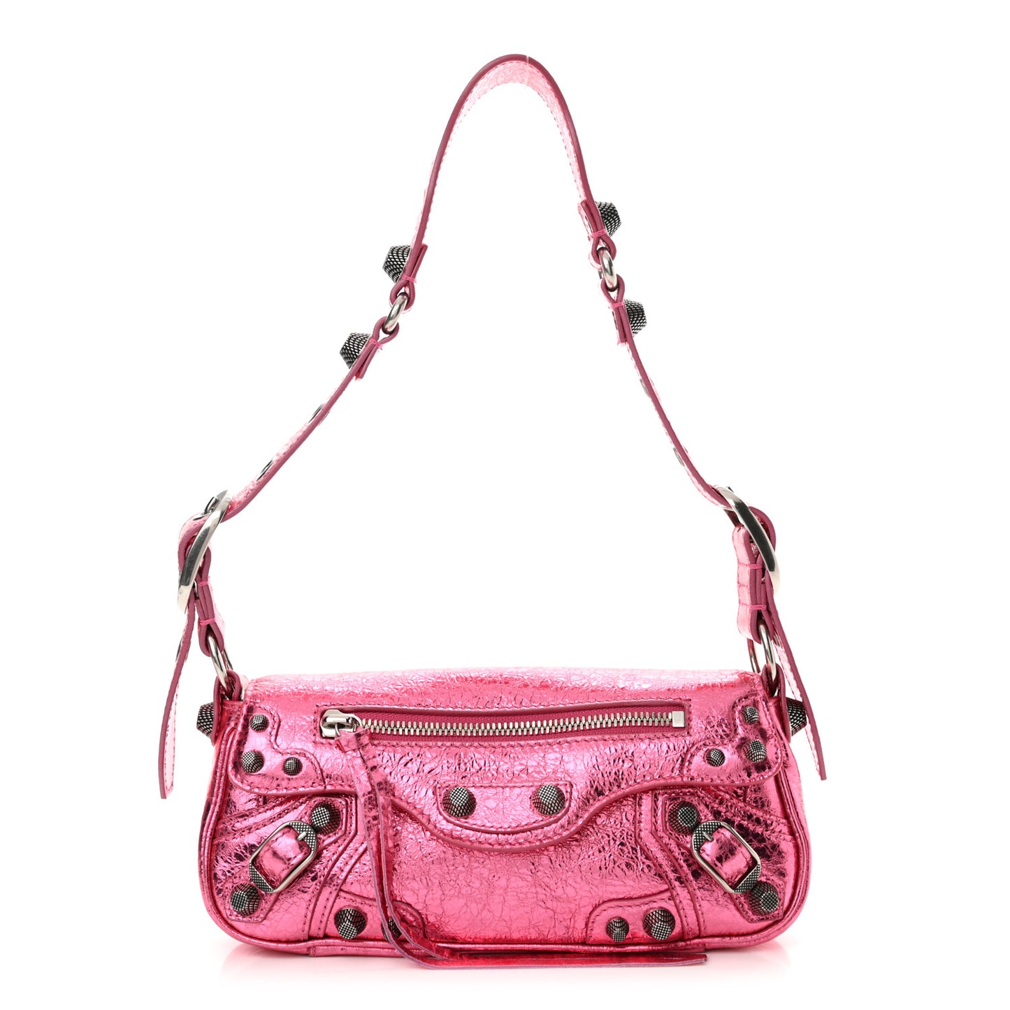 Metallic Agneau Arena Le Cagole Sling Bag XS Pink