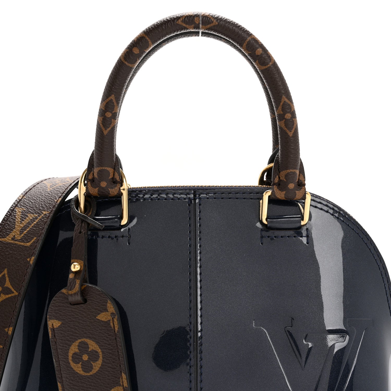 Louis Vuitton Patent Monogram Alma BB Marine 7 of 9