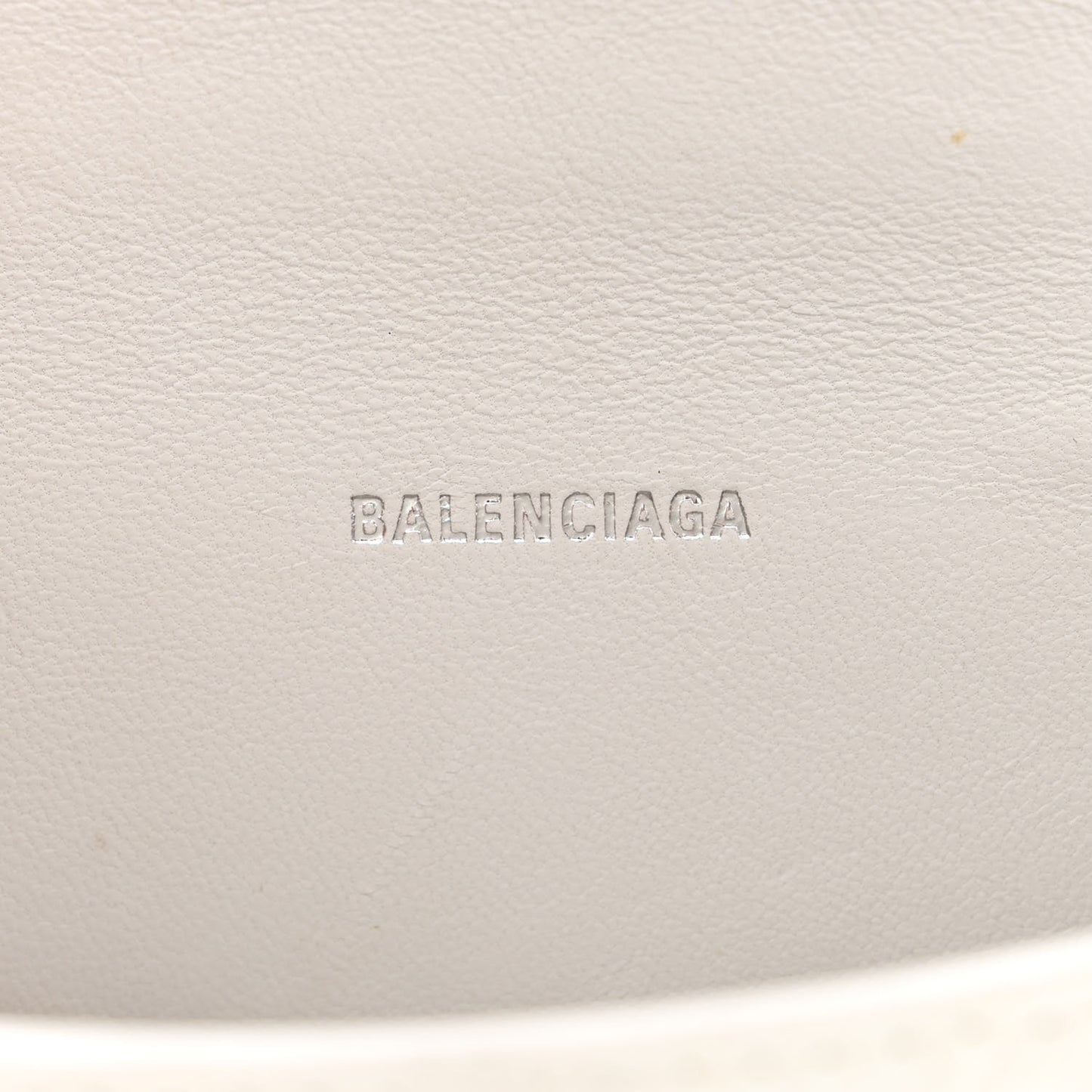 Shiny Calfskin Crocodile Embossed Hourglass Top Handle Bag XS White