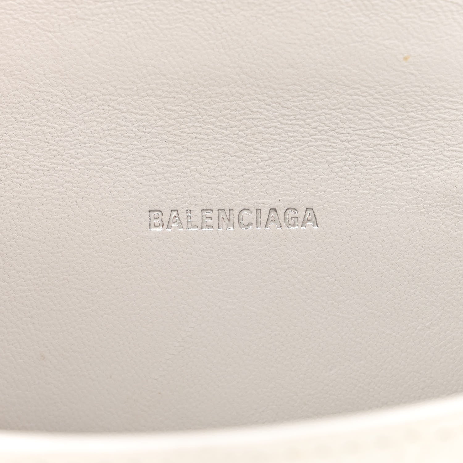 Balenciaga Shiny Calfskin Crocodile Embossed Hourglass Top Handle Bag XS White 6 of 19