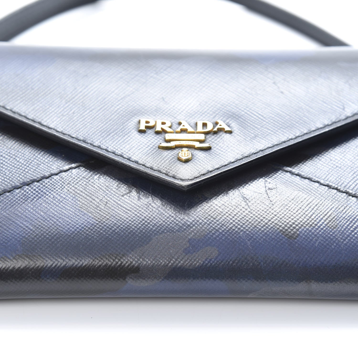 Prada Saffiano Camouflage Print Envelope Crossbody Wallet Baltico 12 of 13