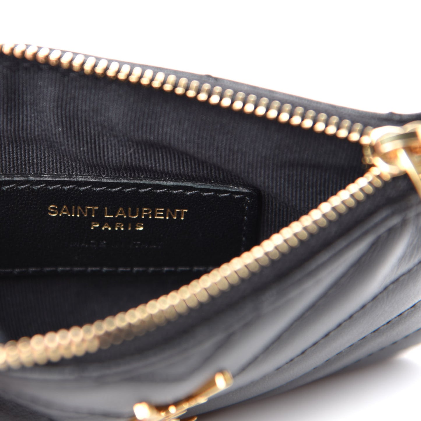 Calfskin Matelasse Monogram Key Pouch Black