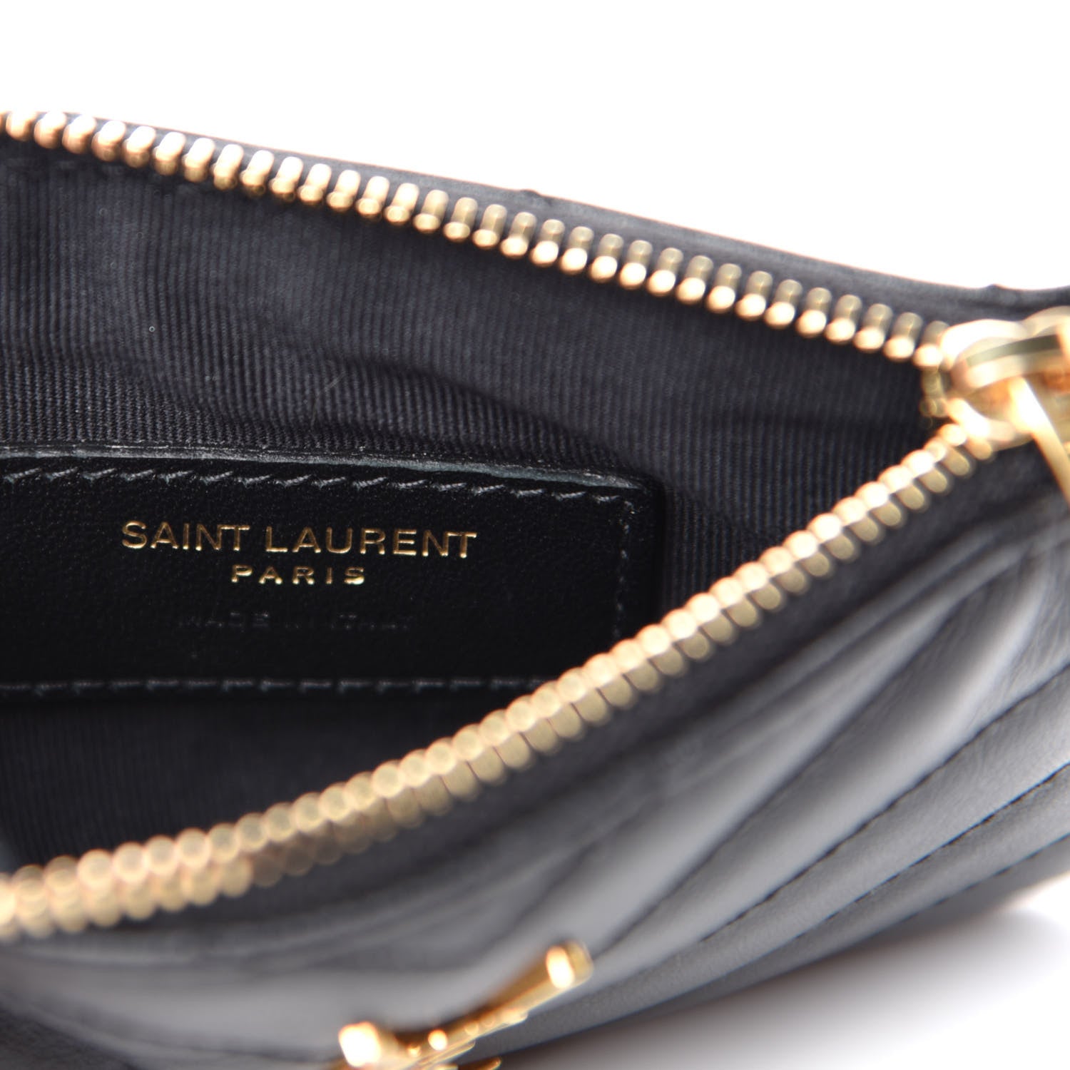 Saint Laurent Calfskin Matelasse Monogram Key Pouch Black 6 of 8