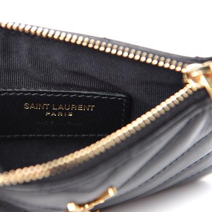 Saint Laurent Calfskin Matelasse Monogram Key Pouch Black 6 of 8