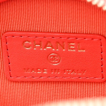 Chanel Caviar Quilted Round Clutch With Chain Red 6 of 10