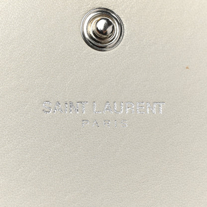 Saint Laurent Calfskin Crocodile Embossed Monogram Chain Wallet Blanc Vintage 7 of 16