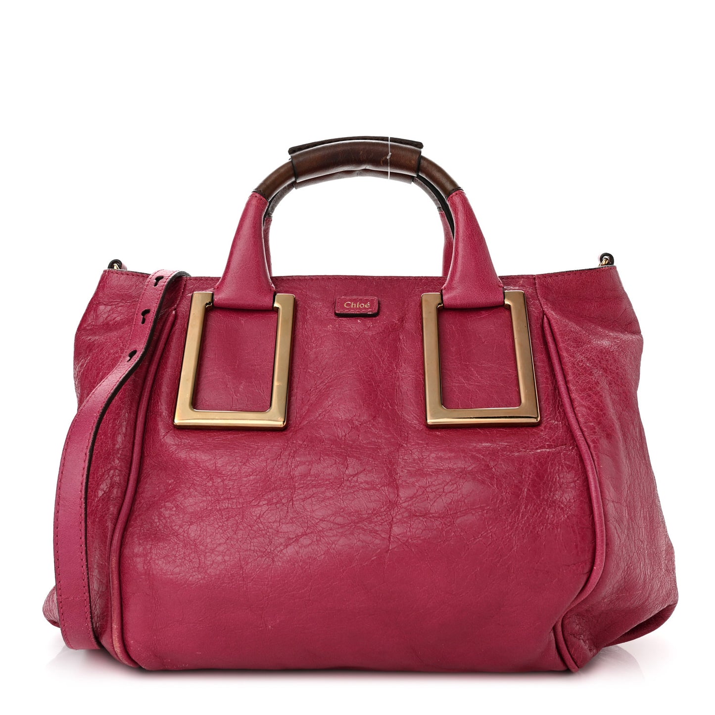 Tumbled Lambskin Small Ethel Satchel Cyclamen