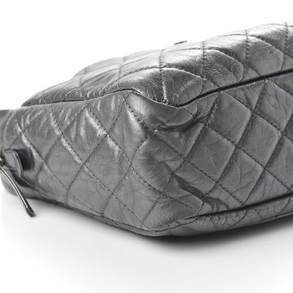 Chanel Metallic Aged Calfskin Quilted Large Reissue Camera Case Silver 6 of 12