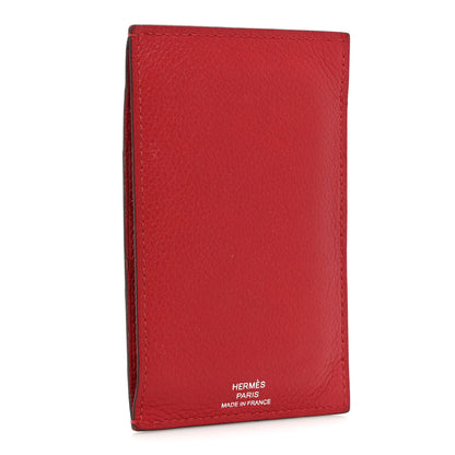 Hermes Evercolor Chevre Mysore Swift Les Petits Chevaux Card Holder Piment Rose Lipstick Rose Texas Rouge De Coeur 3 of 9