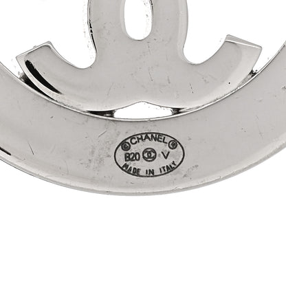 Chanel Crystal CC Round Earrings Silver 4 of 4