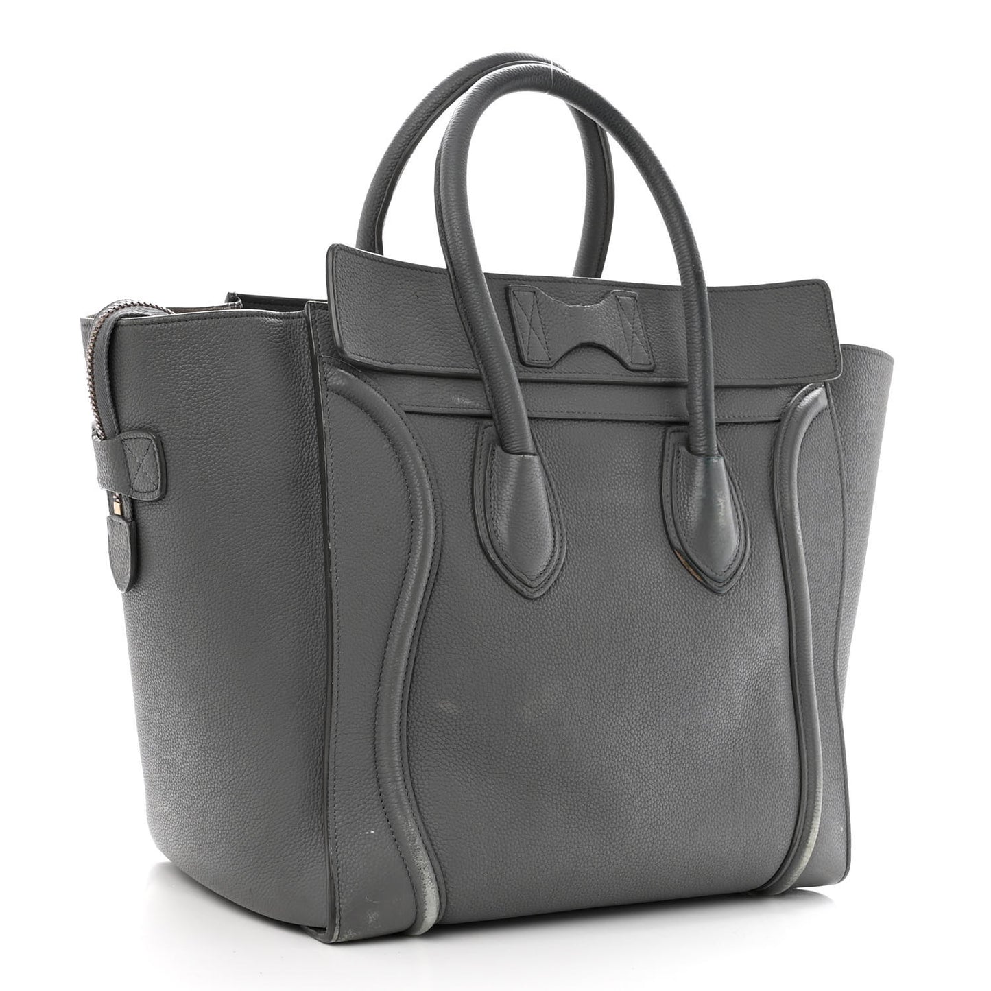 Drummed Calfskin Mini Luggage Kohl