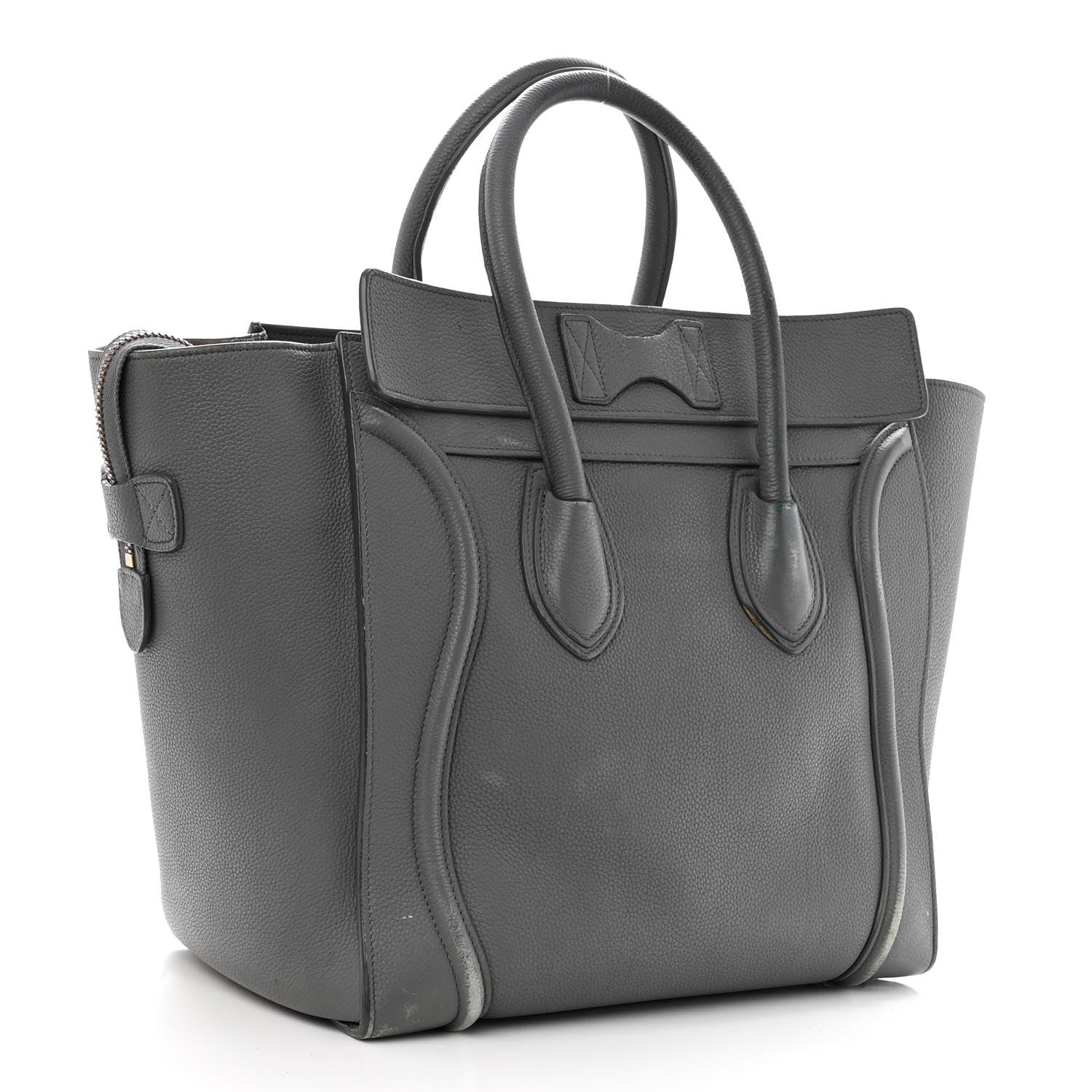 Celine Drummed Calfskin Mini Luggage Kohl 3 of 15