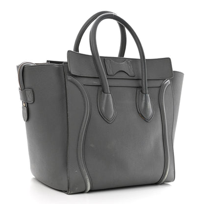 Celine Drummed Calfskin Mini Luggage Kohl 3 of 15
