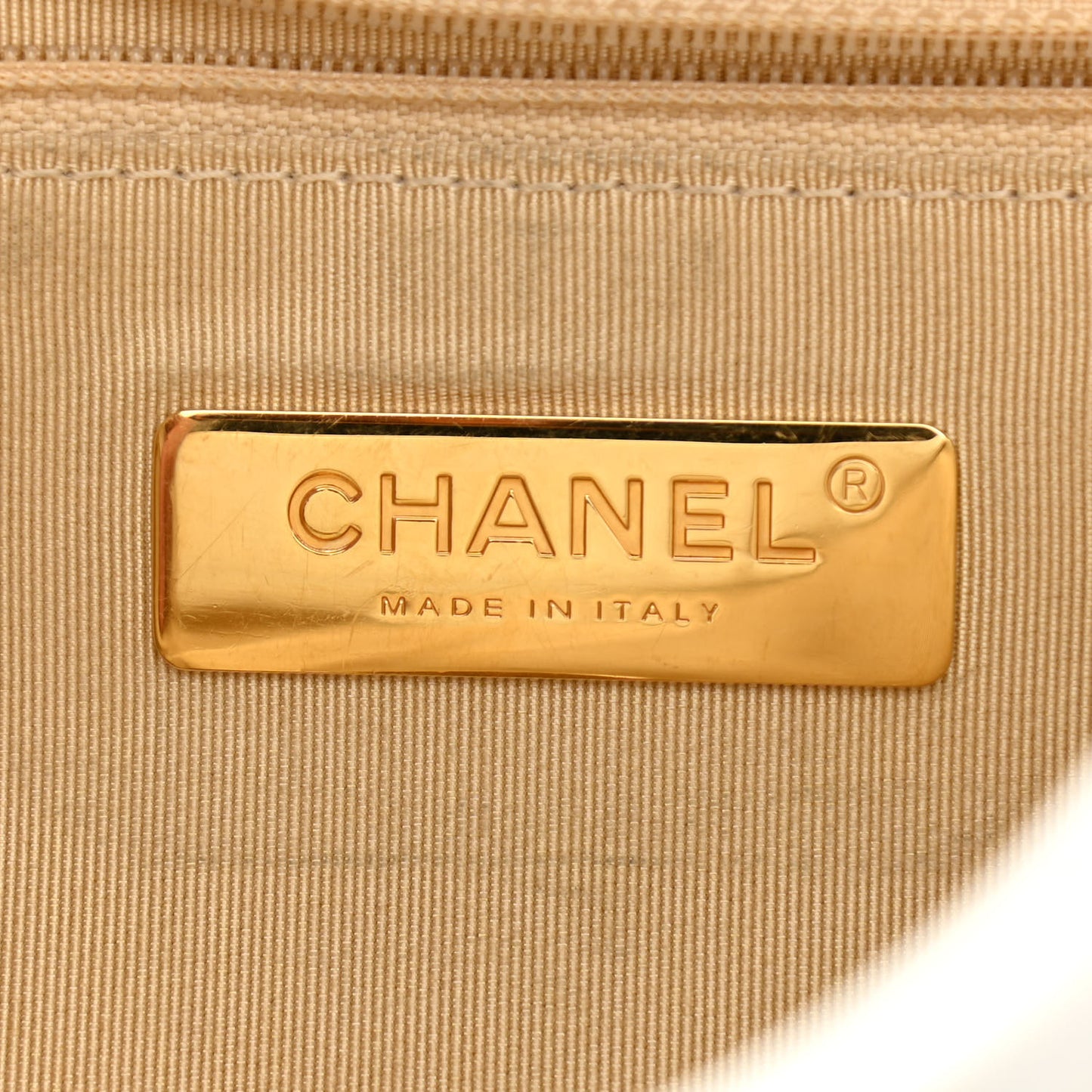 Shiny Crumpled Calfskin Quilted Medium Chanel 19 Flap White
