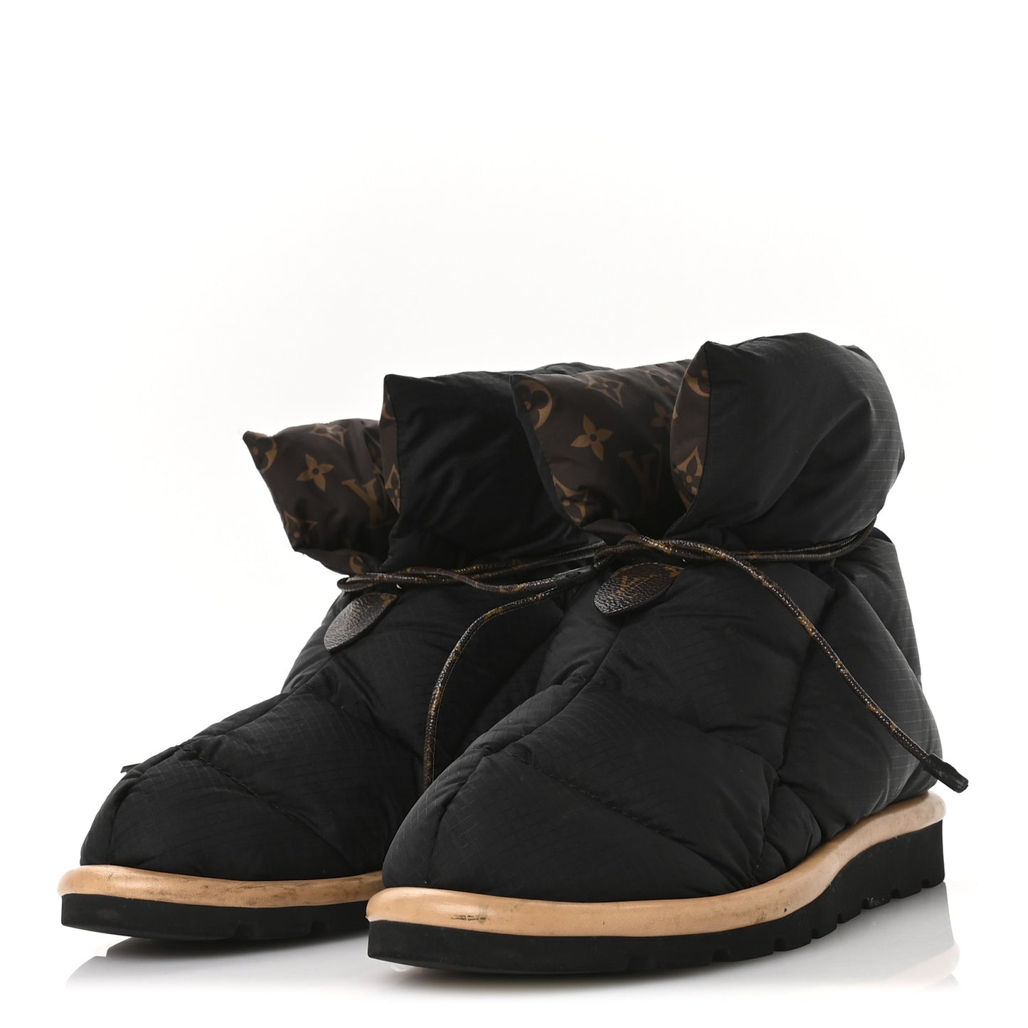 Nylon Monogram Pillow Comfort Ankle Boot 37.5 Black