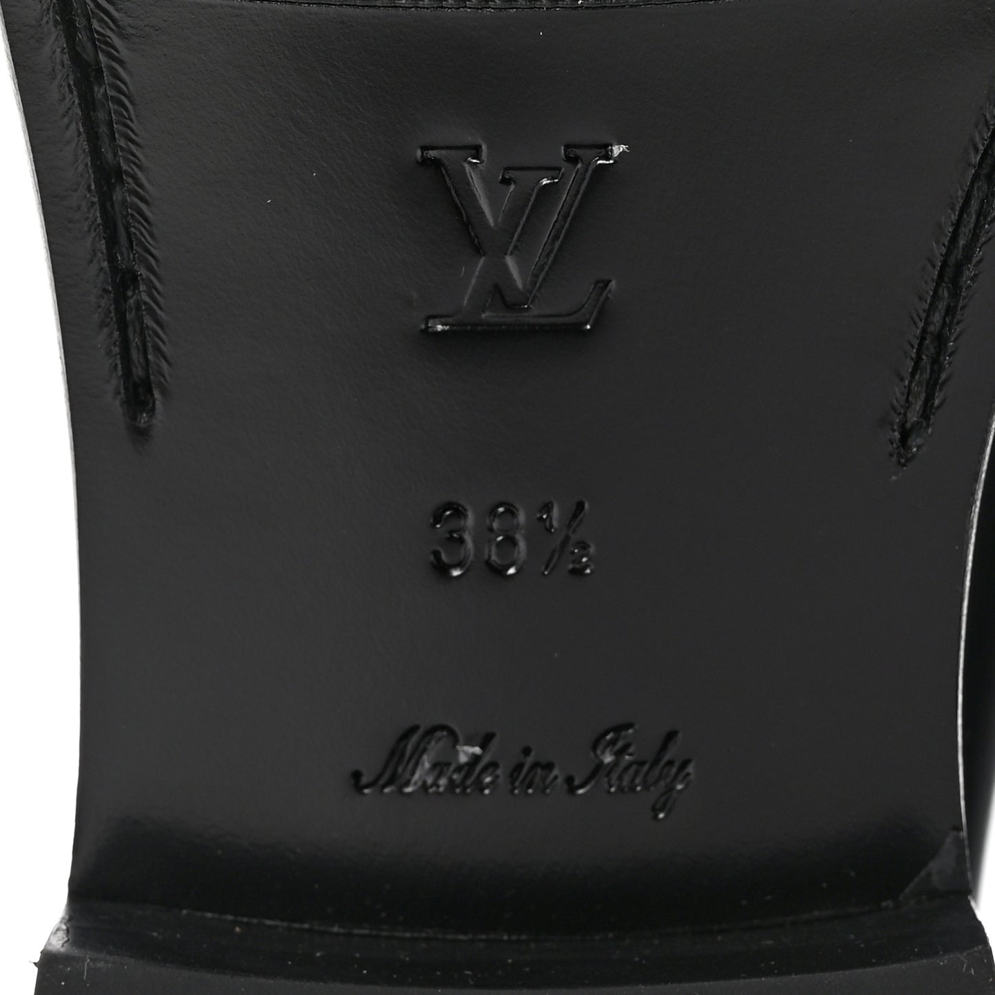 Glazed Calfskin Chess Flat Loafer 38.5 Black