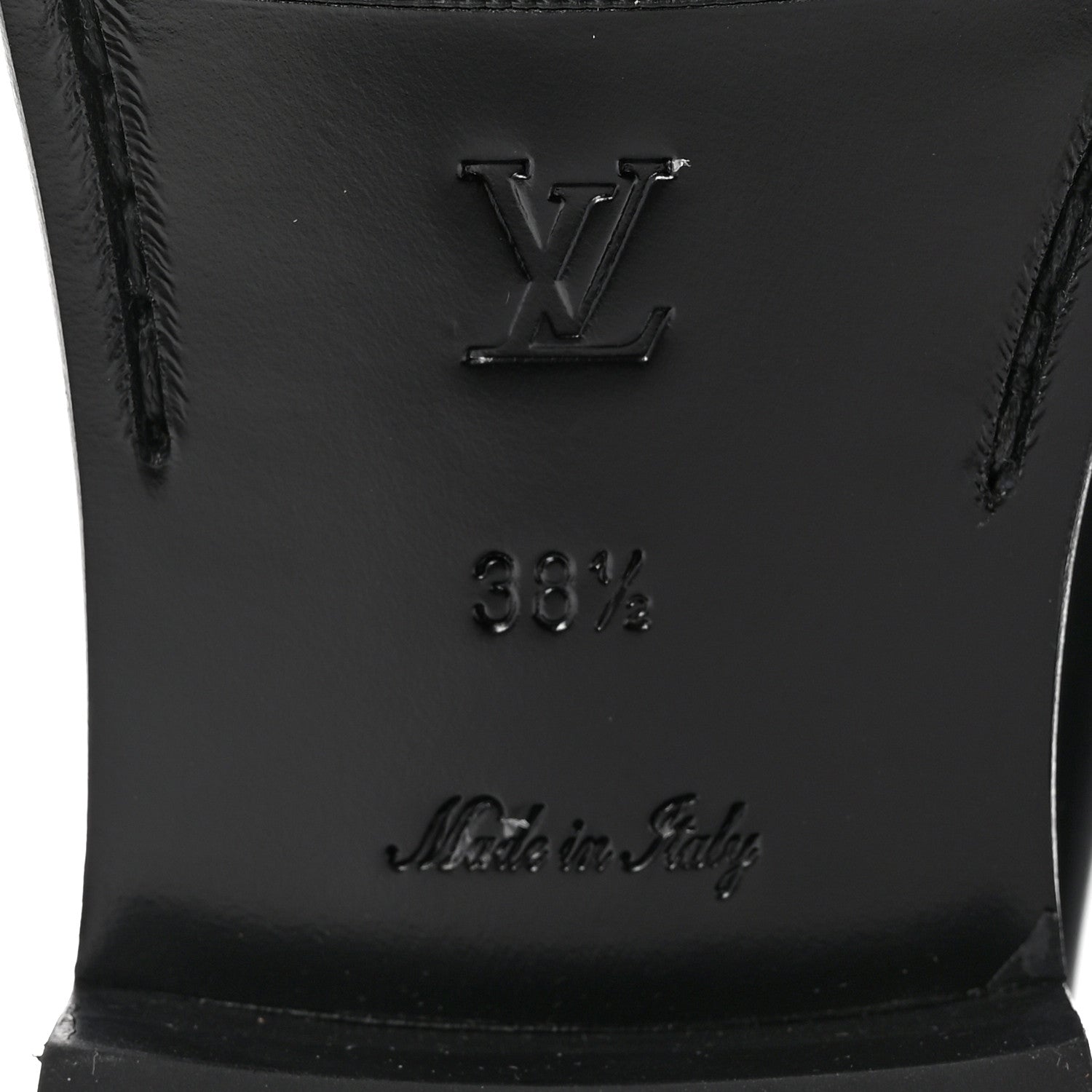 Louis Vuitton Glazed Calfskin Chess Flat Loafer 38.5 Black 7 of 9