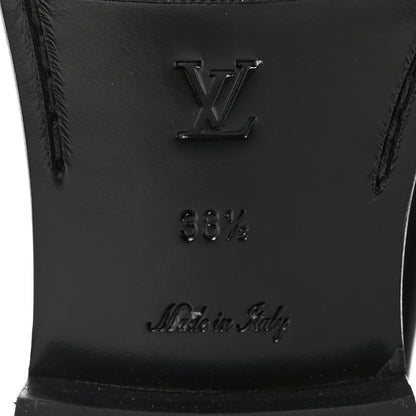 Louis Vuitton Glazed Calfskin Chess Flat Loafer 38.5 Black 7 of 9
